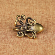 Brass Retro Octopus Cuttlefish Creative Marine Organism Office Desktop Ornament Accessories Small Tea Pet  Souvenir Gifts
