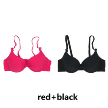 FallSweet 2PCS Cotton Push Up Bra For Women Underwire Bralette  Small Chest A B Cup Seamless Brassiere Breathable Underwear