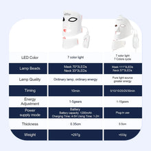 Silicone LED Mask Face With Neck 7 Colors LED Photon Red Light Infrared Therapy Flexible Facial Mask Repair Skin Wireless Use