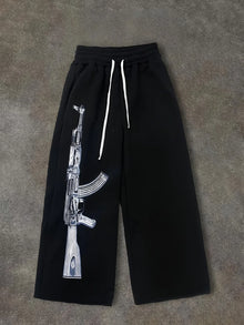 Retro Street Hip Hop Loose Pants Fashionable Cool Printed Casual Sports Pants