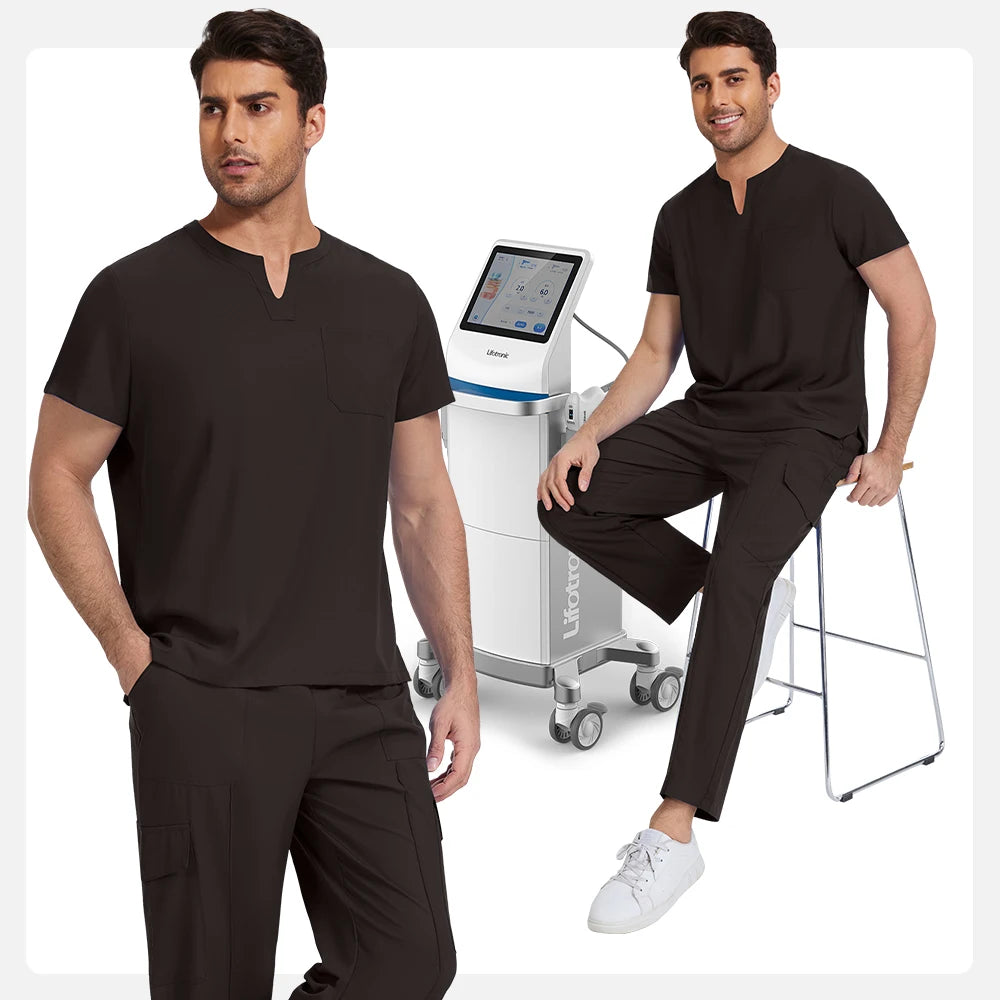 Niaahinn Medical Surgical Uniforms Doctor Costume Men Nurse Surgery Anesthetist Workwear Clinical Nursing Scrubs Tops-Pants Suit