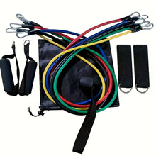1set 11pcs Resistance Bands Set, Exercise Bands with Door Anchor, Handles, Carry Bag, Legs Ankle Straps for Resistance Training