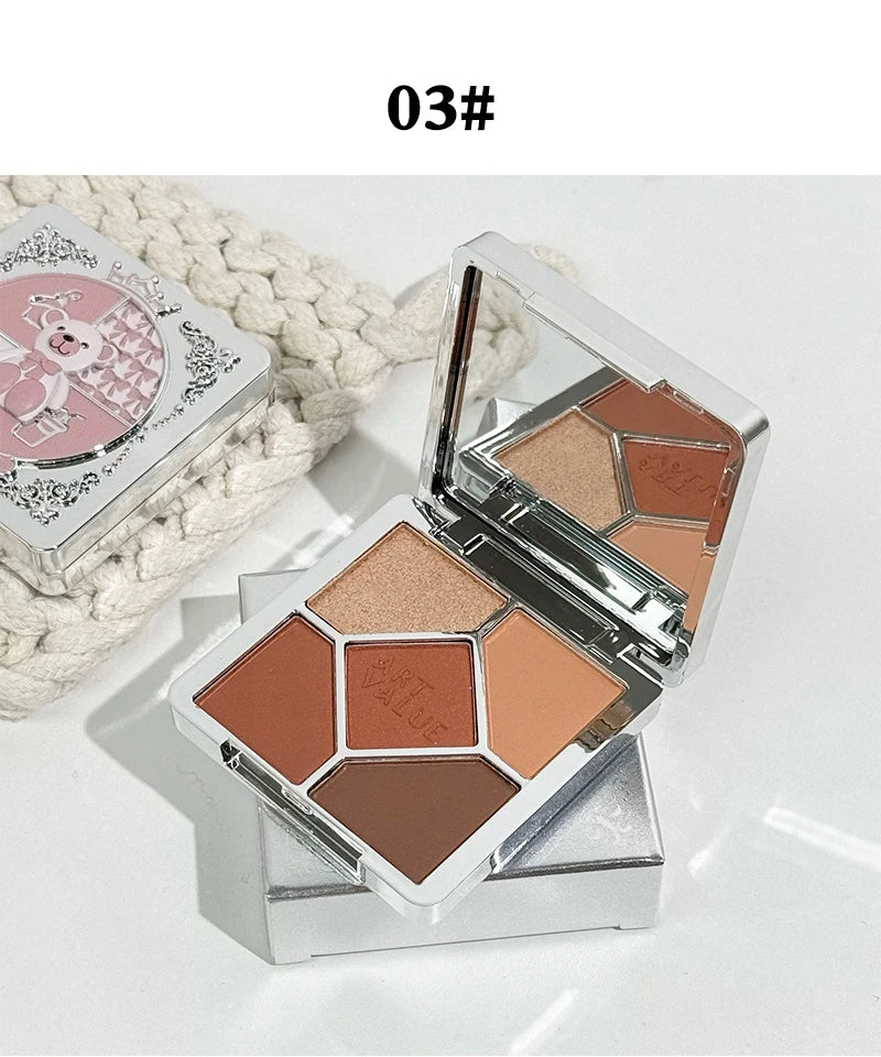 5 Colors Eyeshadow Palette Purple Glitter Pearlescent Matte Eye Shadow Shimmer Makeup Long Lasting Women Beauty Eye Cosmetics