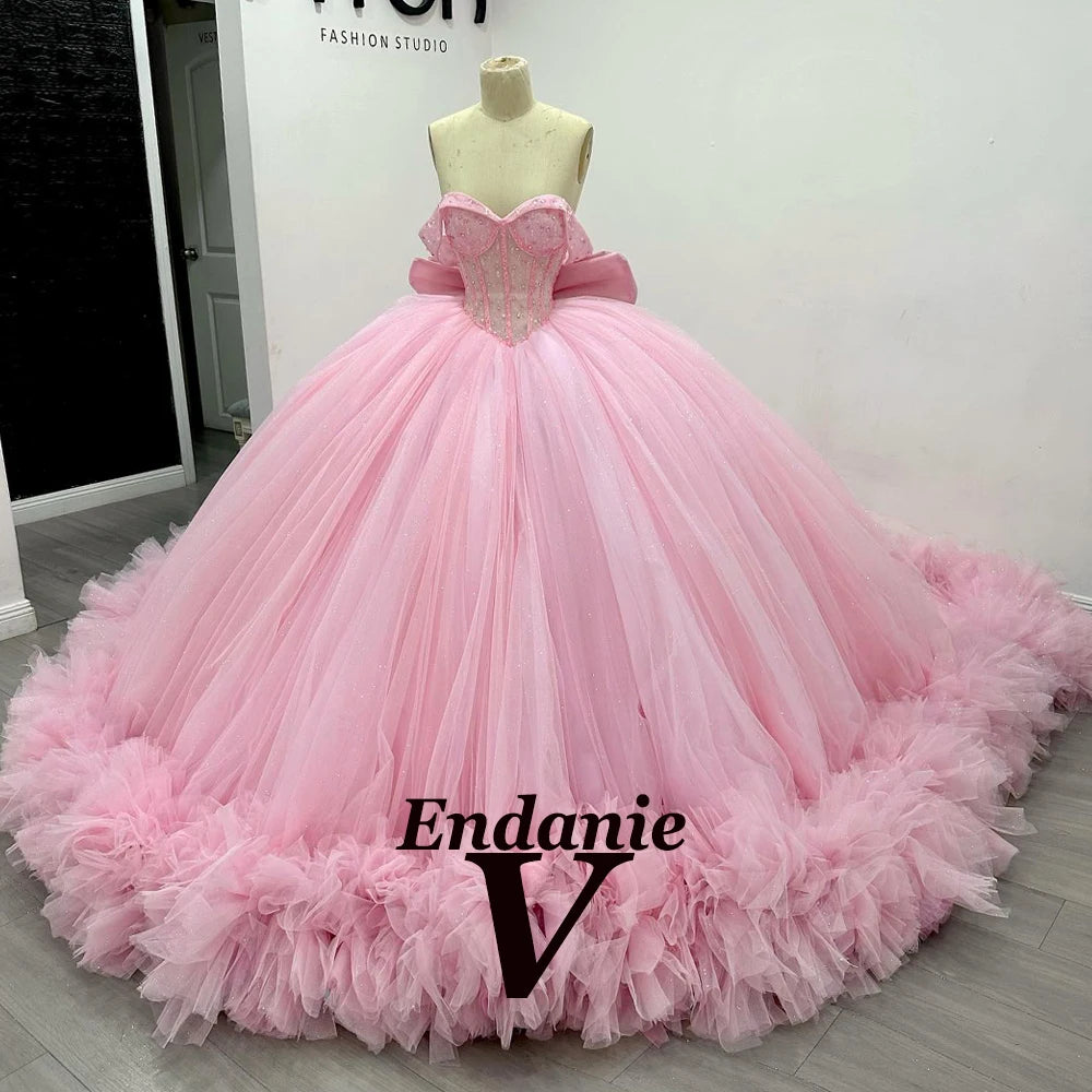 Vendanie Princess Sweetheart Ball Gowns Quinceanera Dresses for Girls Off the Shoulder Lace up Vestido De Quinceanera Customized