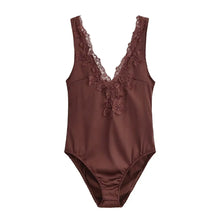Women's Top Tank 2026 Summer New Unique Fashion Focus Sexy Satin Lace Bodysuit Nightclub Elegant Party Evening Women's Vest