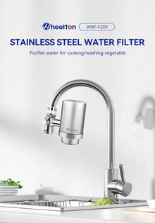 Wheelton Stainless Steel Kitchen Tap Filter Water Purifier Faucet Composite Activated Carbon Household Drinking Filtration Home