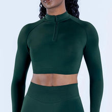 Impact Crop Zippy Fitness Top Women Long Sleeve Shirt