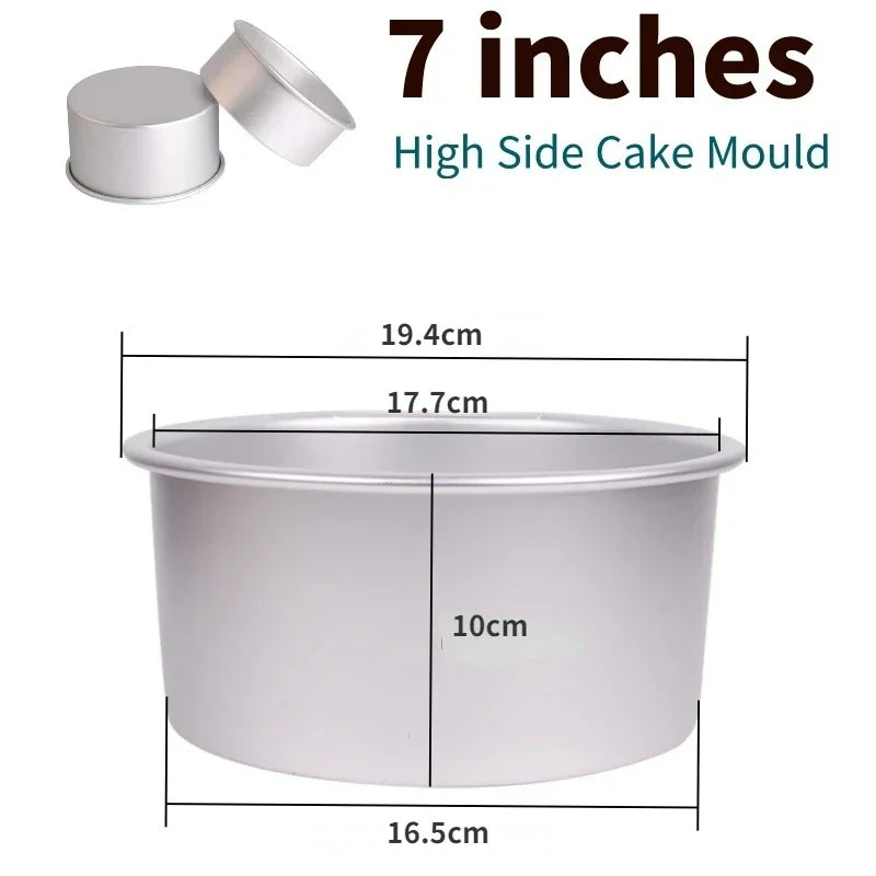 Aluminum Alloy Round Chiffon Cake Pan Solid Bottom Angel Food Oven Cake Bread Mold Baking Tool 6/8 Inch Bake Pan  Baking Sheet
