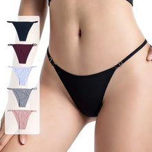 5Pcs/set Cotton Panties Women Low Waist Adjustable Metal Slider Straps Bikini Briefs Breathable No Show Ladies Daily Underwear