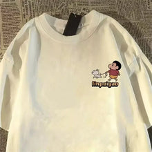 T-shirt en coton à imprimé anime japonais Crayo.n Littl.e, style mignon, t-shirt à manches courtes pour femmes, hauts de haute qualité pleins de personnalité