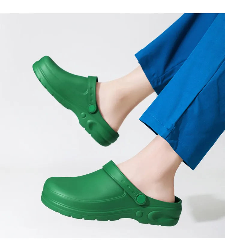 Non-Slip Closed-Toe Operating Room Slippers, Medical Closed-Toe Slippers, Hospital Clogs, Surgical Shoes for Departments, Dual-Use