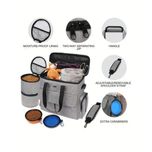 Large 6 PCS Airline Approved Dog Travel Bag Set Weekend Pet Travel Organizer with Multi-Function Pockets for Supplies