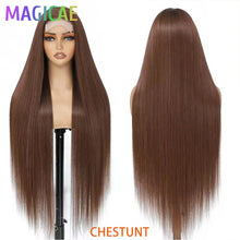 Magicae 36 Inch 4x4 Lace Front Wig Chestnut Brown Ombre