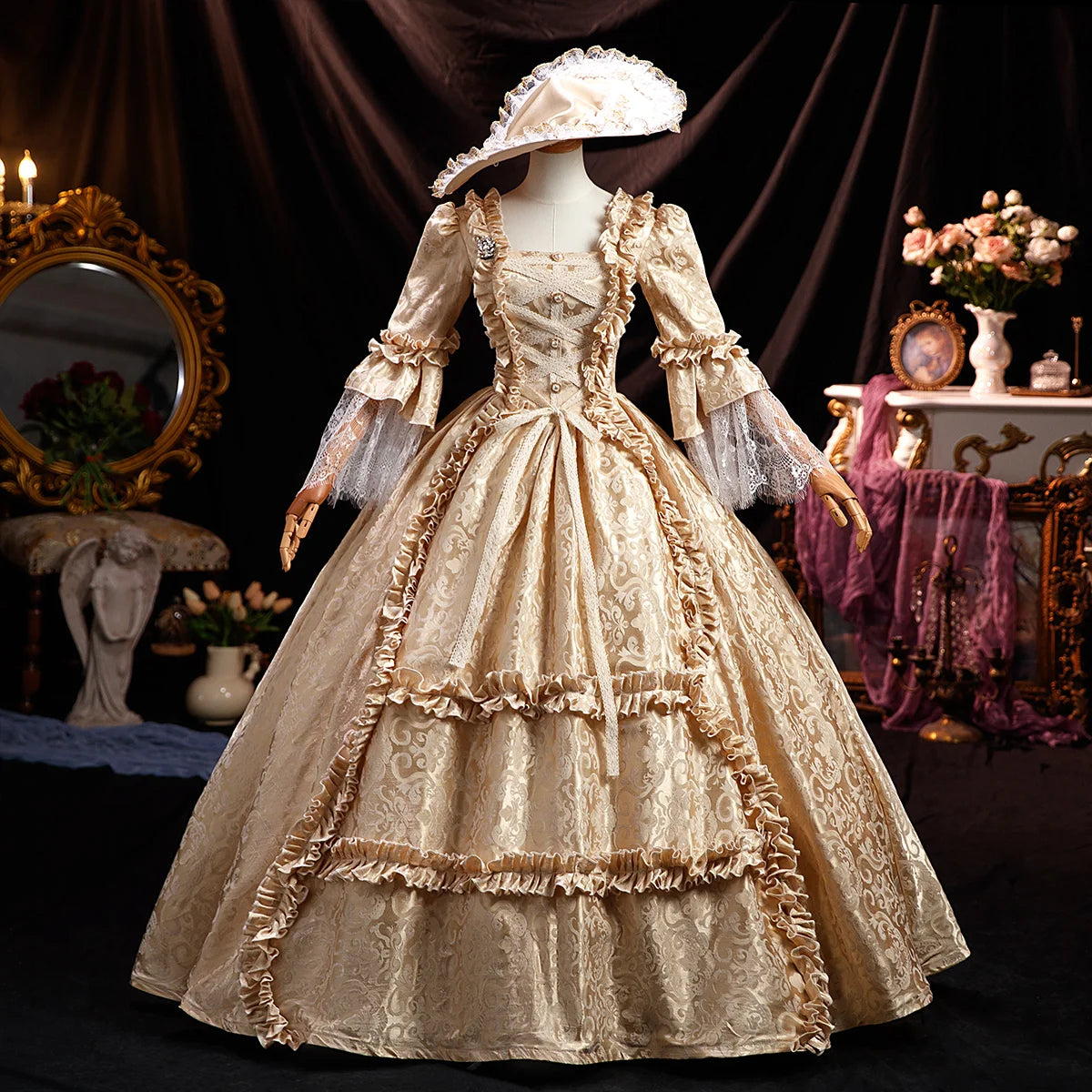 18th Century Women Marie Antoinette Dresses Long Victorian Rococo Gowns Historical Theater Clothing