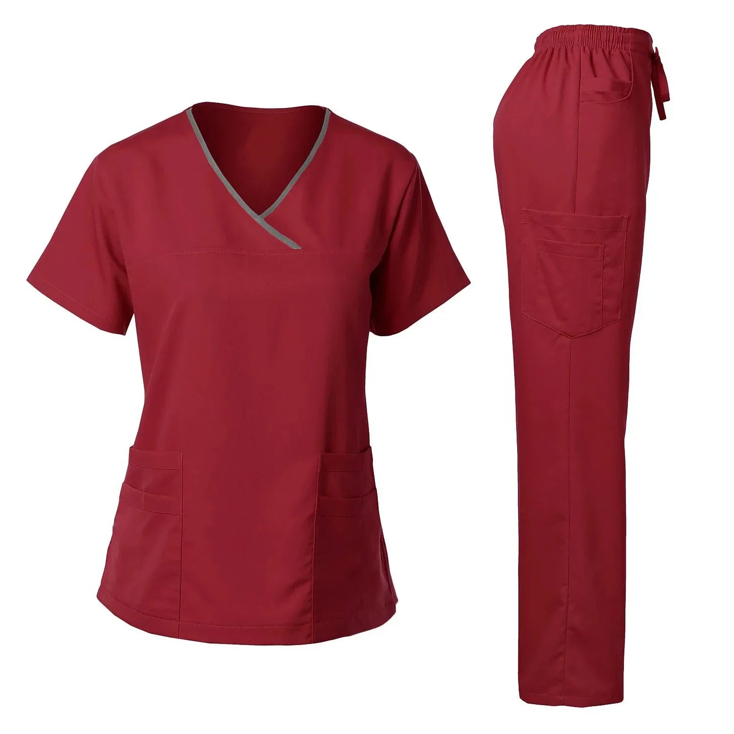 Hospital Medical Uniforms Women Scrubs Tops Straight Pant Surgical Doctors Clothes Set Nurses Accessories Beauty Spa Workwear