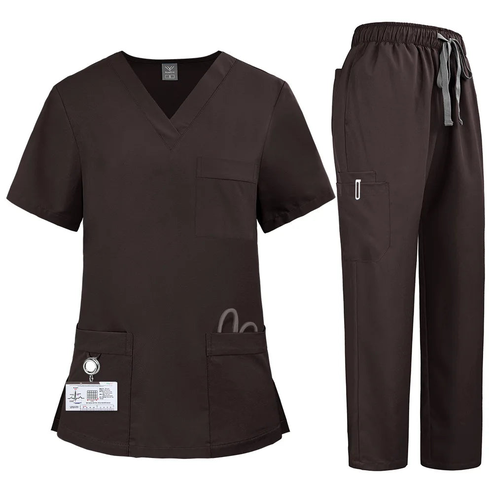 Slim Fit Medical Uniforms Women Scrubs Sets Male Doctors Hospital Nurses Accessories Dental Clinic Spa Salon Workwear Clothes