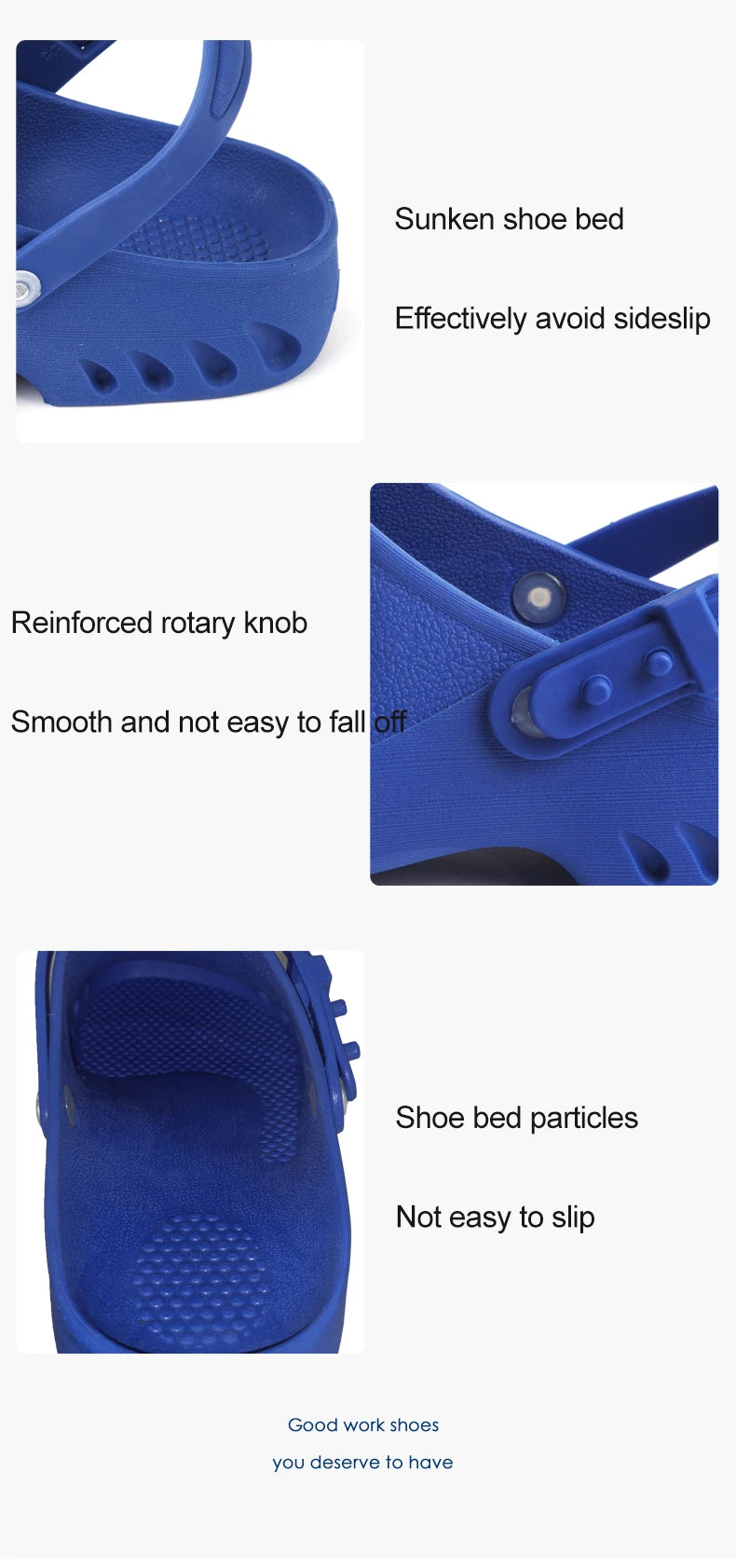 Medical Shoes Clogs with Chip Slot Hospital Foot Wear strap Unisex Wear-Resistant Non-slip High Temperature Disinfection Slipper