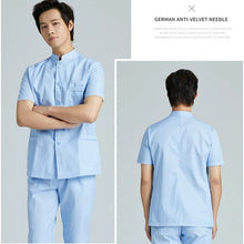 Men Medical Coat Doctor Dentist Medical Uniform Stand Up Collar Nurse Tops Male Oral Beauty Salon Nursing Care Workwear Jacket