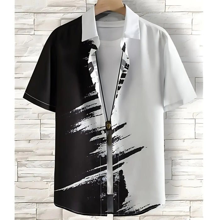 2026 Summer New Style Men's Short-Sleeved Shirt with 3D Pattern Printing for Street Casual Fashion Comfortable and Soft