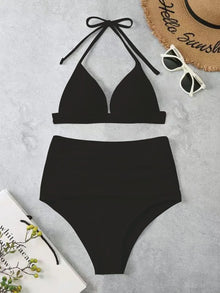 Triangle Bikinis 2026 Women Push Up Swimsuit Solid Sexy High Waist Swimwear Female Swimming Bathing Suit Summer Beachwear