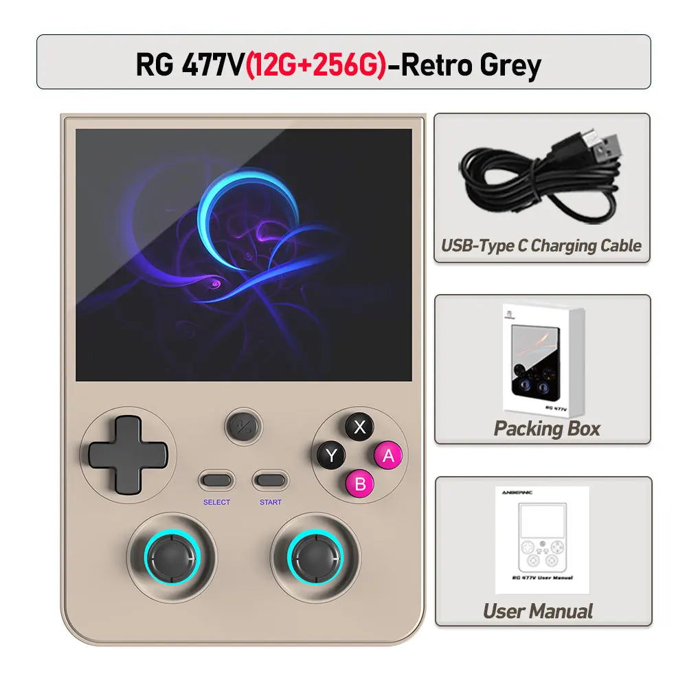 Anbernic RG 477V Retro Handheld Game Console 4.7-inch Touchscreen Dimensity 8300 Android 14 WiFi Bluetooth Hall RGB Joystick Ai