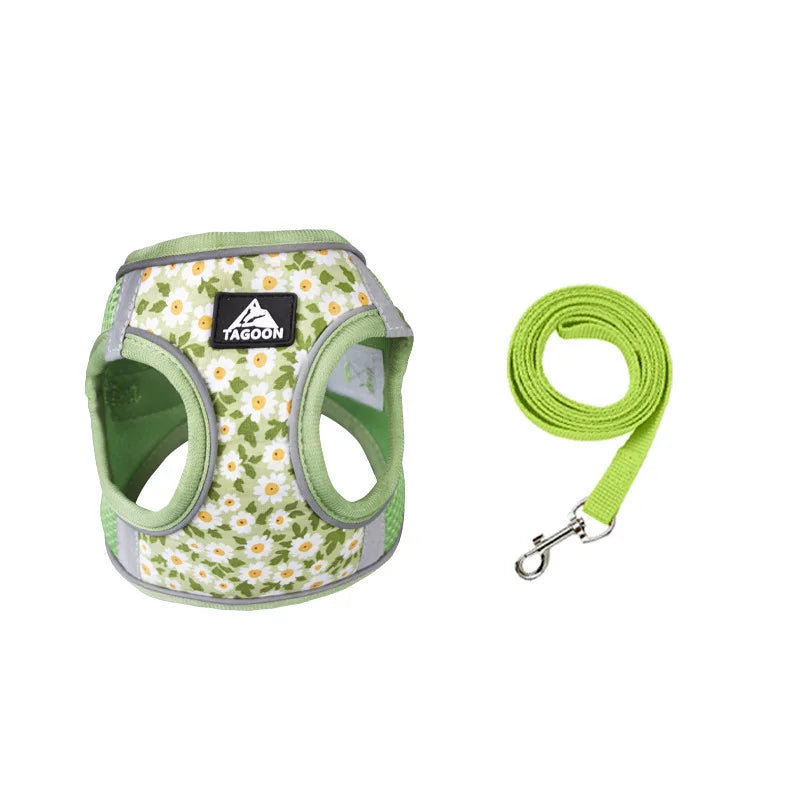 Pet Dog Harness No Pull Breathable Reflective Dog Harness and Leash Set Adjustable Pet Accessories Harness for Kittens Puppies