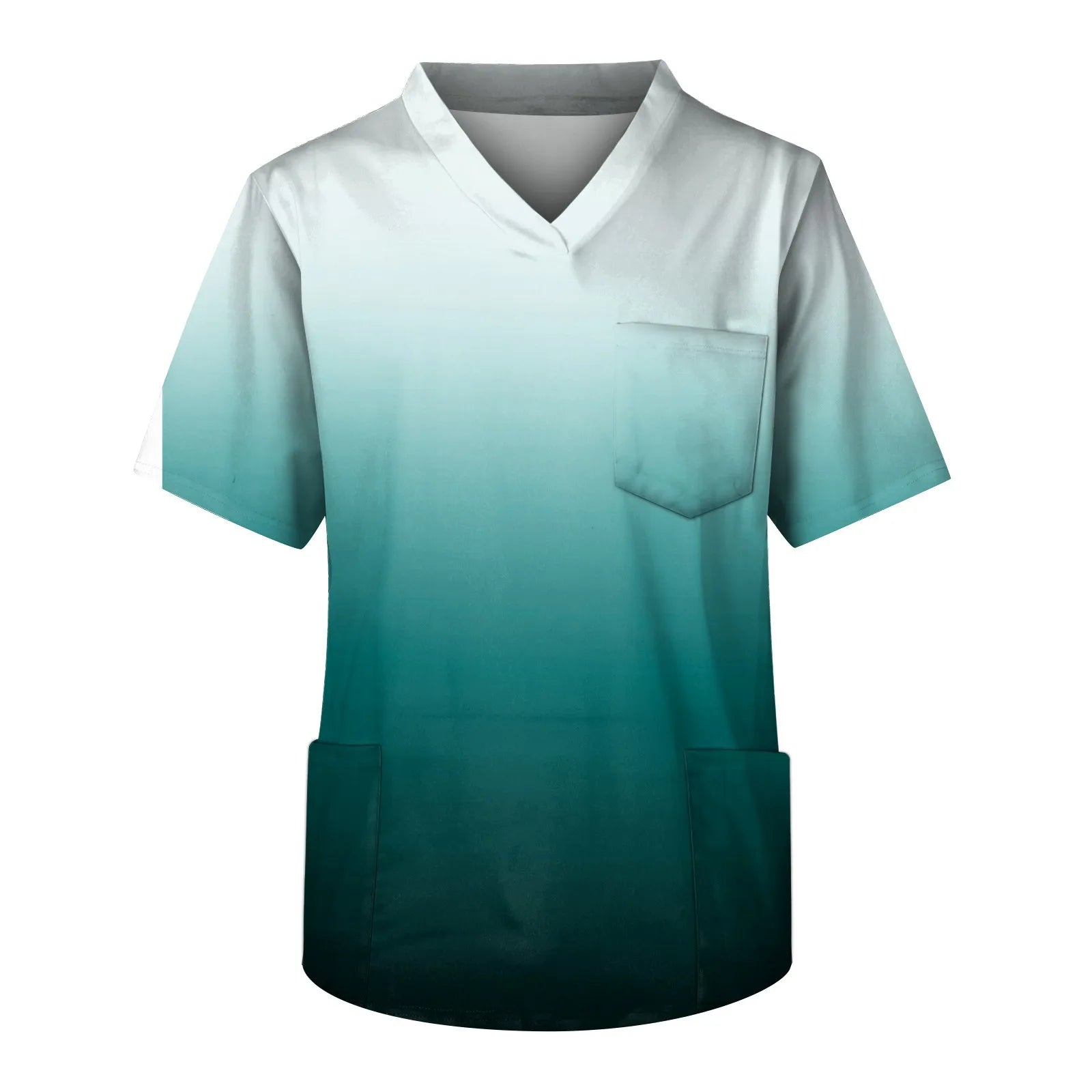 Men 's Nurse Uniforms Pet Shop Doctor Set Medical Dentist Overalls Summer Lab Workwear Short Sleeve Gradient Print Nursing Top