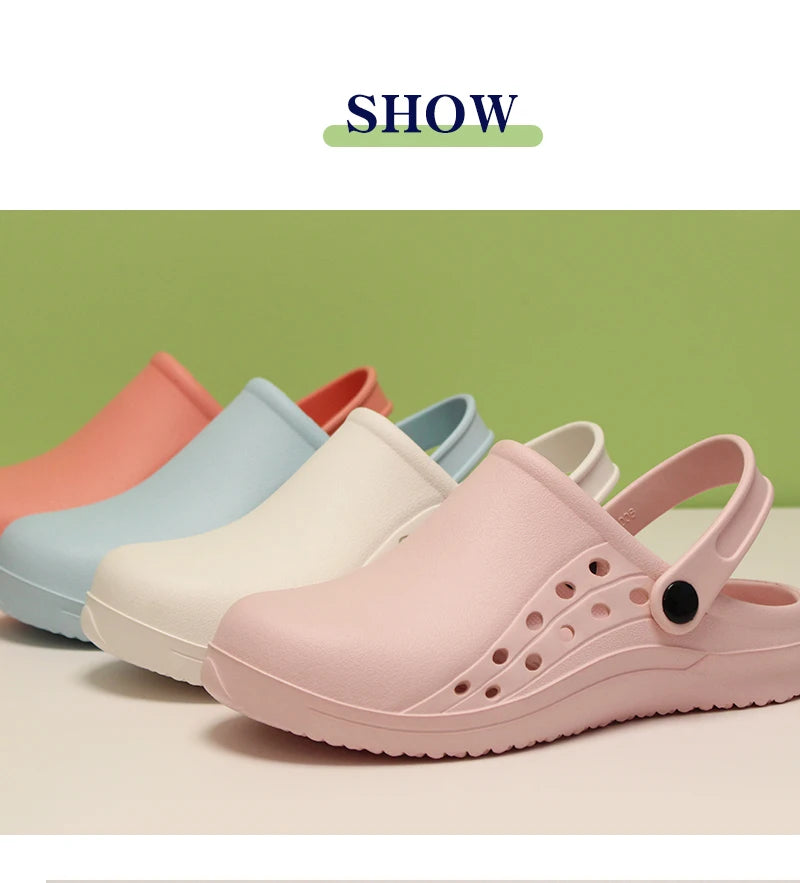 Non-slip Doctor Work Shoes Step-in Medical Clogs Premium Operating Room Shoes EVA Hospital Scrub Clogs Soft Dentist Vet Slippers