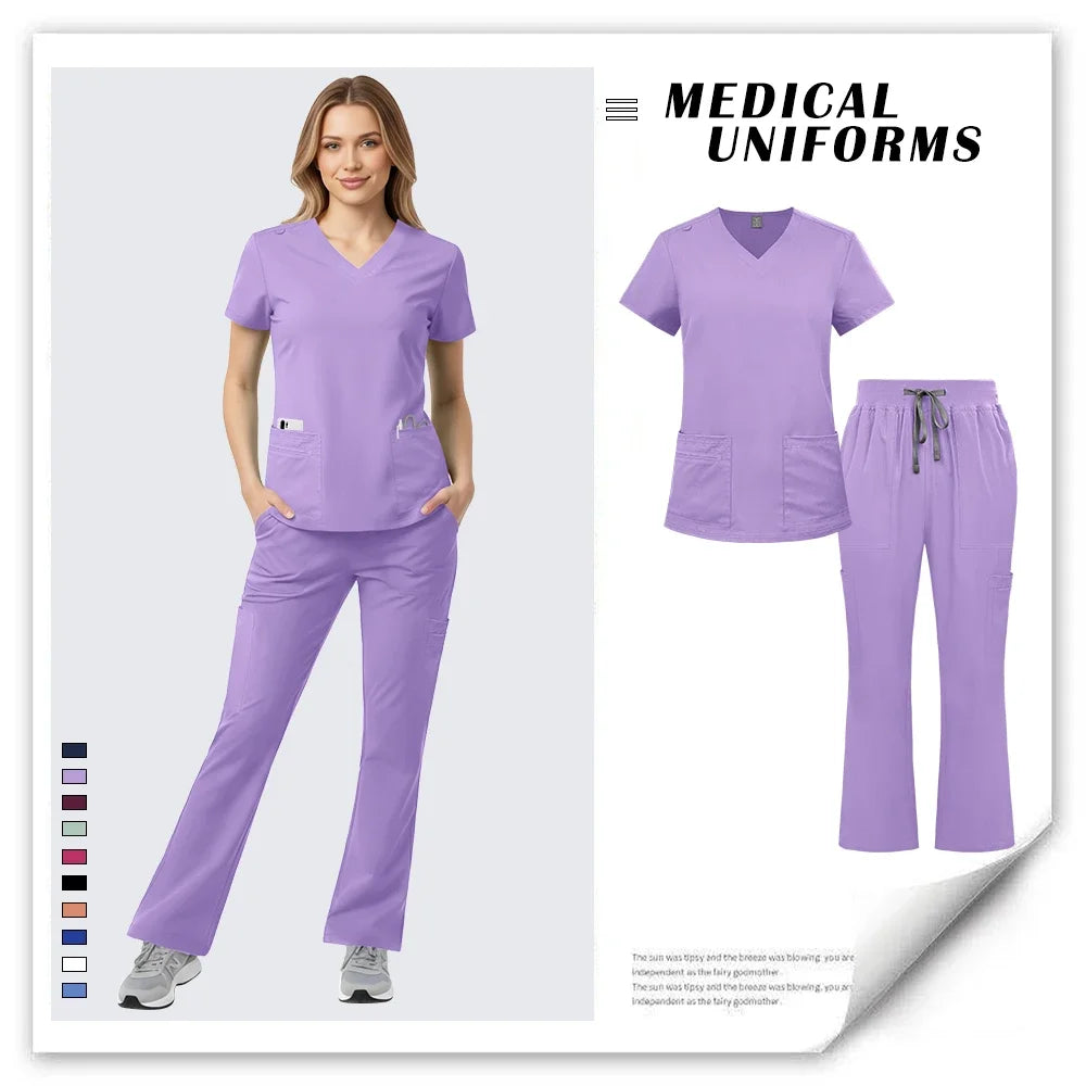 New Hospital Doctor Scrubs Set Nurse Accessories Beauty Spa Pet Workwear Women Medical Surgical Uniform Dental Clinic Clothes