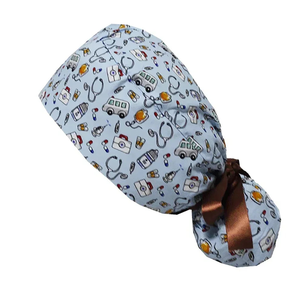 Unisex Dental Dentist Hat Vet Lab Pet Shop Scrubs Hat Nurse Medical Work Hat Surgical Cap Clinic Nursing Cap Nurse Scrub Cap