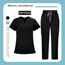 Medical Nurse Uniforms 2Pcs Clinical Nursing Top Pants Hospital Scrubs Set Women Men Surgery Clothes Dentist Overalls Work Wear