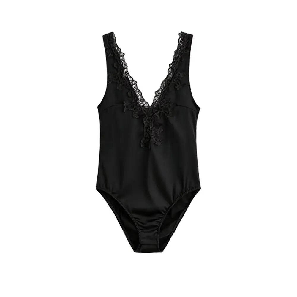 Women's Top Tank 2026 Summer New Unique Fashion Focus Sexy Satin Lace Bodysuit Nightclub Elegant Party Evening Women's Vest