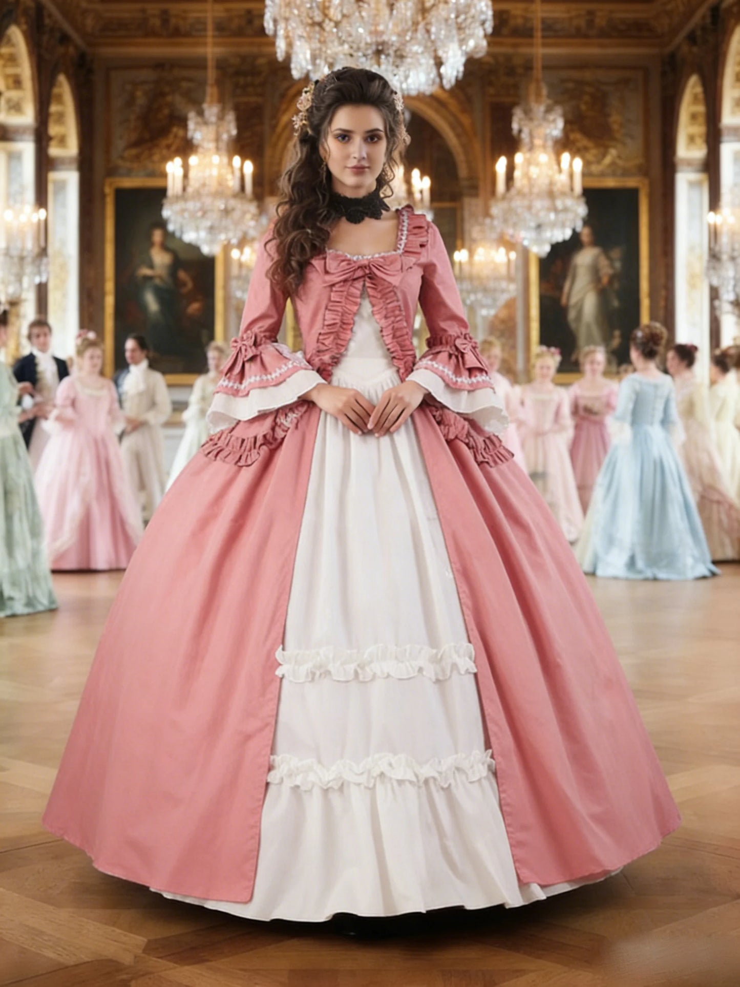 18th Century Women Marie Antoinette Dresses Long Victorian Rococo Gowns Historical Theater Clothing