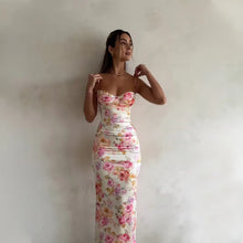 Floral Suspender Split Spaghetti Strap Beach Dress