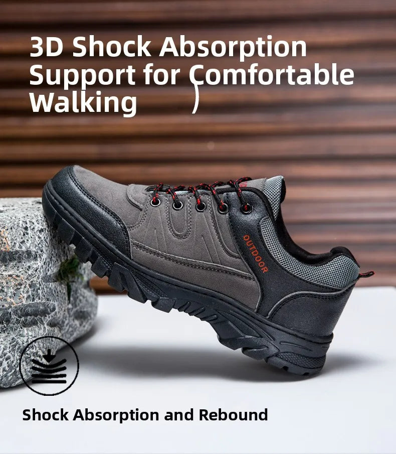 Outdoor Climbing Shoes Men's Trendy Flat Work Shoes Casual Sports Style New Model Comfortable Warmth Synthetic Leather Upgraded