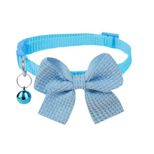 New Waffle Bow Pet Collar Simple Cute Cat Collar Adjustable Yorkshire Chihuahua Small Dog Collar All-match Pet Accessories