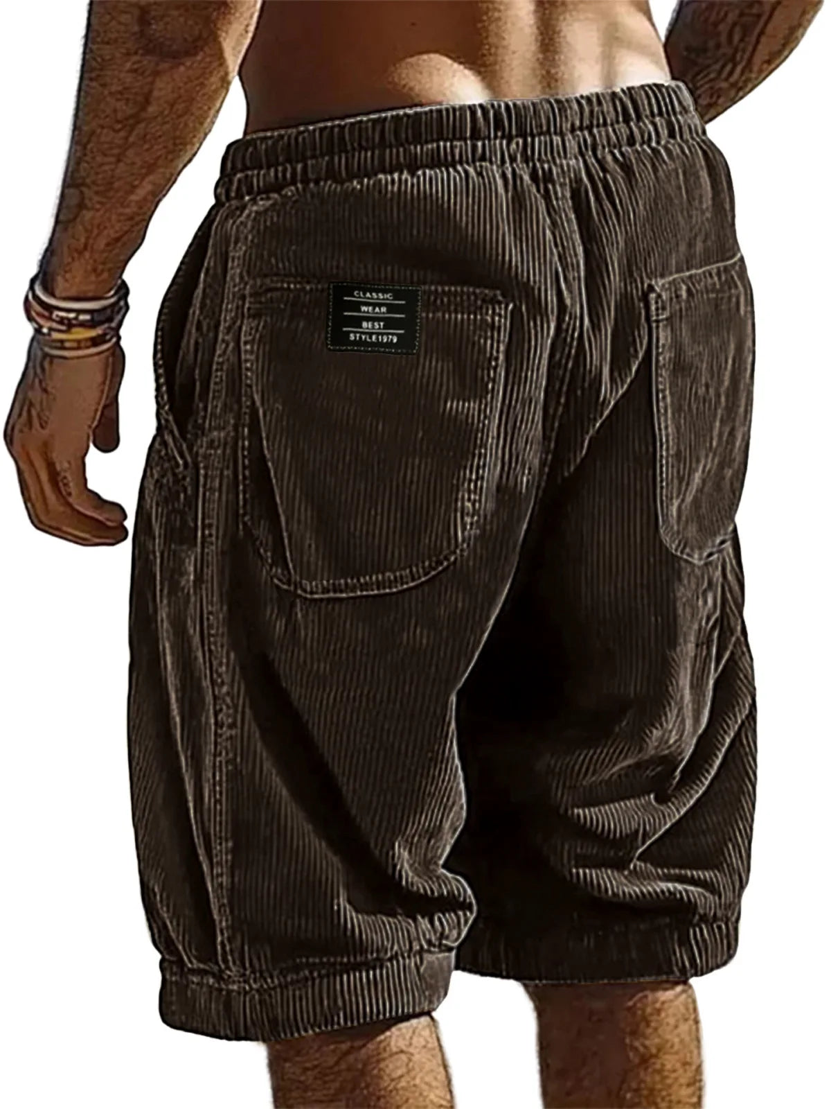 2026 New Men's Retro Corduroy Casual Shorts Men Fashion Solid Sweatpants Harajuku Corduroy Short Pants New Men Clothing Roupas