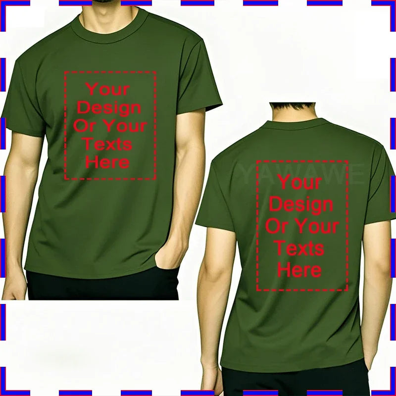 Design Your Own Oversized T-shirt for Men Custom Graphic Blank Cotton Personalized Message Tshirt Loose Fit Tops Gift Your Logo