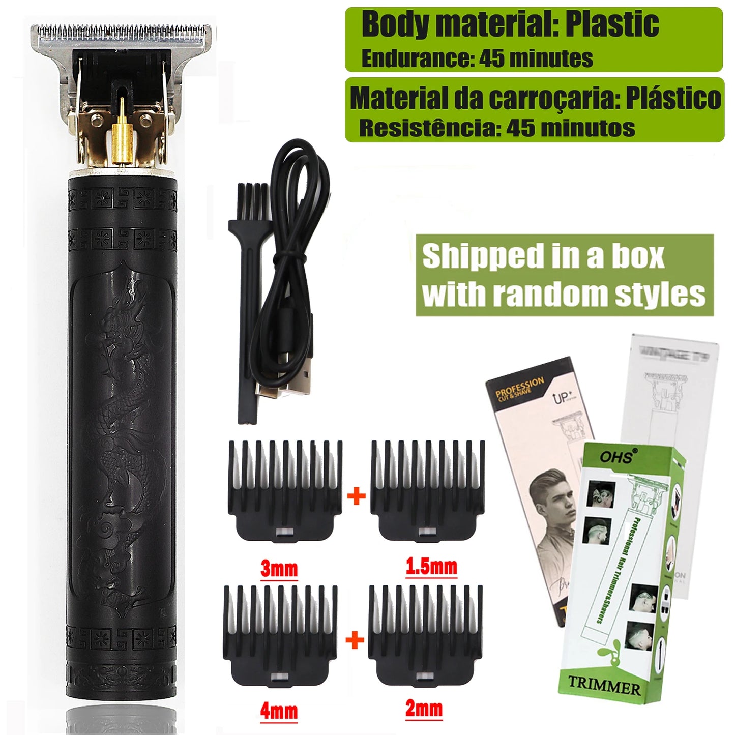 T9 Hair Clipper 0mm Barber Shaver Beard Trimmer Electric