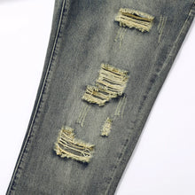 Y2K Distressed Skinny Jeans for Men Ripped Vintage High-Waisted Hip-Hop Streetwear Style