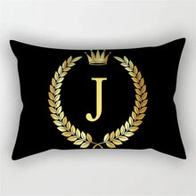 Black and Gold Letter Pattern Print Decoration Bedroom Living Room Office Cushion Cover Home Decoration Rectangular Pillowcase