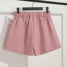 Korean Style Casual Elegant Office Lady Shorts Elastic Waist