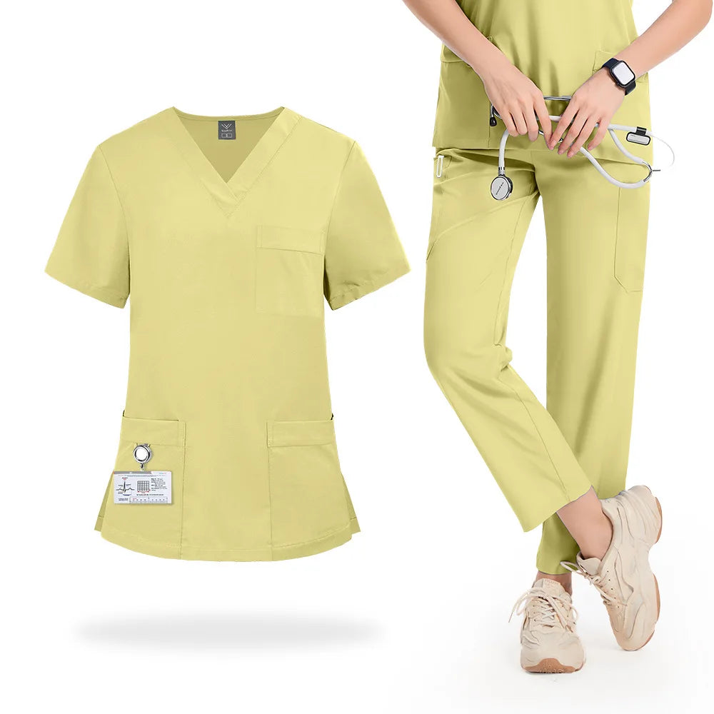 Slim Fit Medical Uniforms Women Scrubs Sets Male Doctors Hospital Nurses Accessories Dental Clinic Spa Salon Workwear Clothes