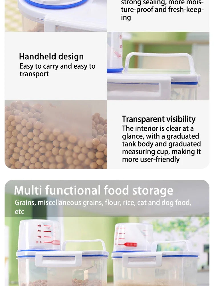 Premium Airtight Pet Food Storage Container, Large Capacity & Easy Clean, Durable Stylish Design for Dogs & Cats