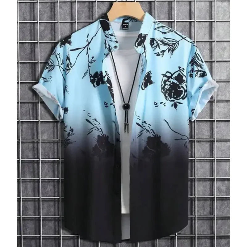 Simple Men'S Shirt 3d Printed Retro Fashion Top Loose Oversized Wear Every Day Casual Short Sleeved Shirt Comfort Men'S Clothing