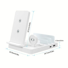 5 in 1 Wireless Charger Desktop Charging Organizer Stand For iPhone 16~12 Pro Max Apple Watch AirPods Pro USB PD Output Charging