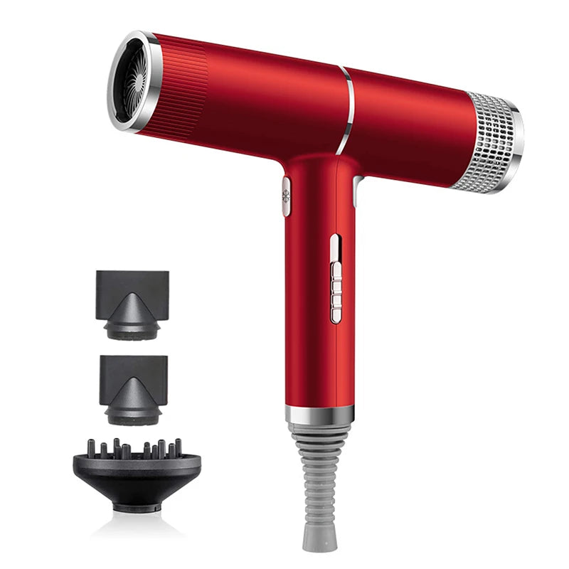 Professional Ionic Blow Dryer Low Noise Hairdryer with Nozzle Powerful Hot and Cold Salon Professional Hair Dryer