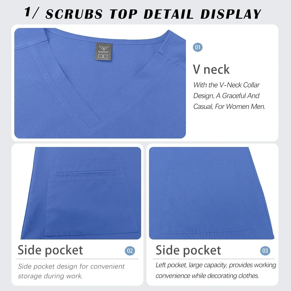 New Hospital Doctor Scrubs Set Nurse Accessories Beauty Spa Pet Workwear Women Medical Surgical Uniform Dental Clinic Clothes