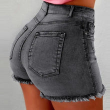 Retro Distressed High Waist Women Shorts With Side Pockets
