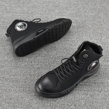 Trendy Breathable Low-Top Fleece-Lined Warm Men's Shoes Autumn/Winter Cow Leather Casual New Thick-Soled Versatile Korean Style